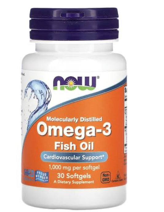 NOW Omega-3 1000mg – Heart, Brain & Joint Support – 30 Softgels