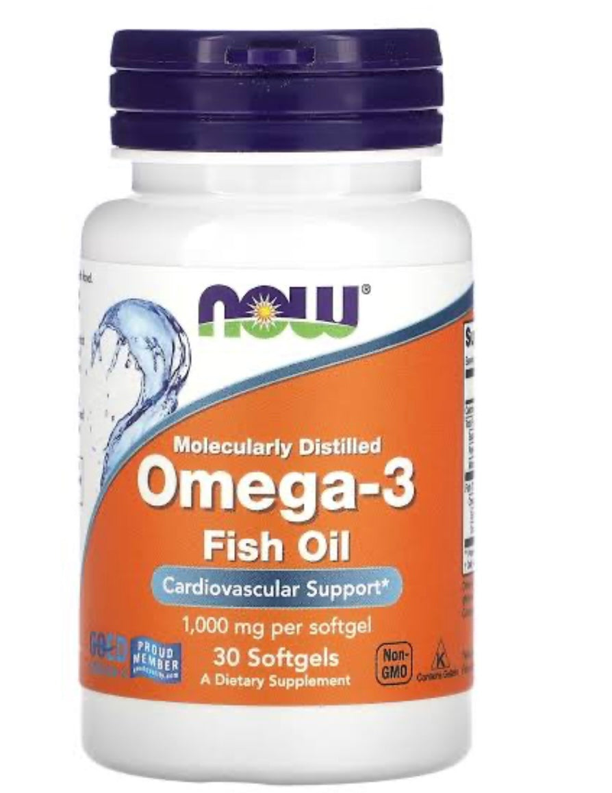 NOW Omega-3 1000mg – Heart, Brain & Joint Support – 30 Softgels